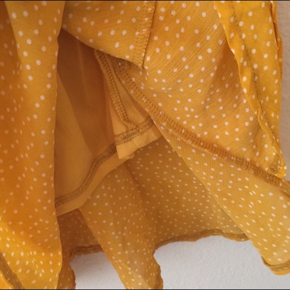 Yellow and White Polka Dot Mini Dress Size L ✂️ - Picture 2 of 7